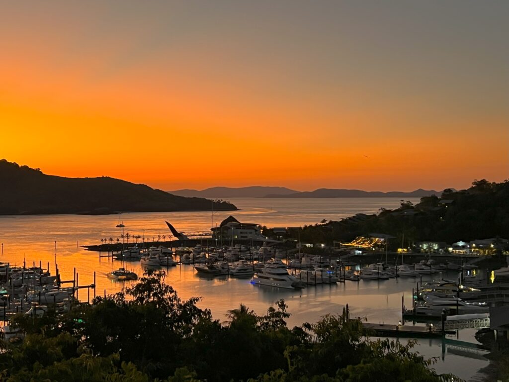 hamilton-island-harbour-sunset Beautiful sunset overlooking hamilton island harbour and surrounding islands